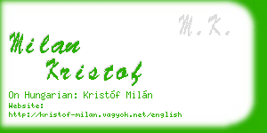 milan kristof business card